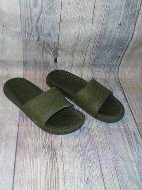 NIKE Benassi JDI SE Olive Slide Sandals Womens Size 8